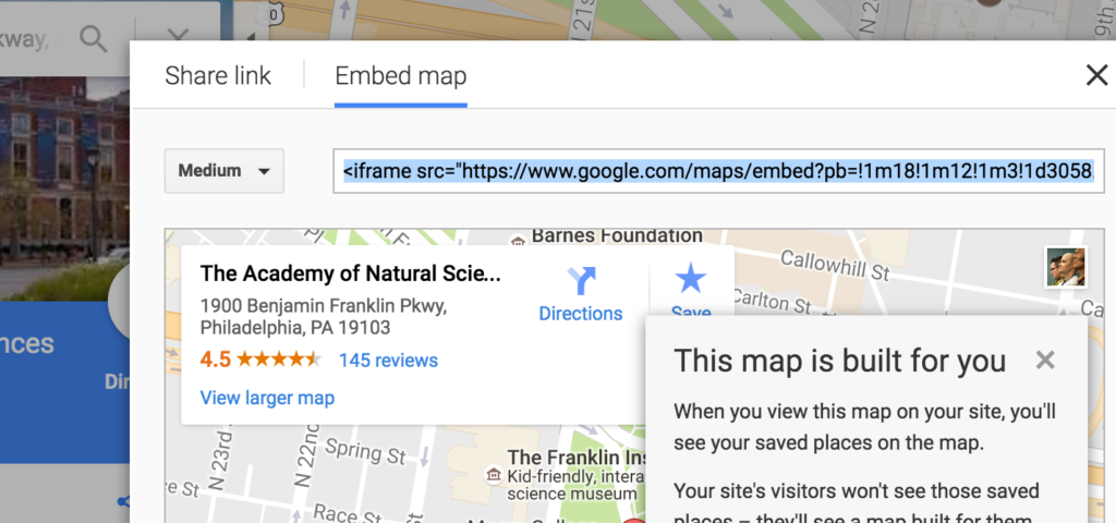 google map embed code