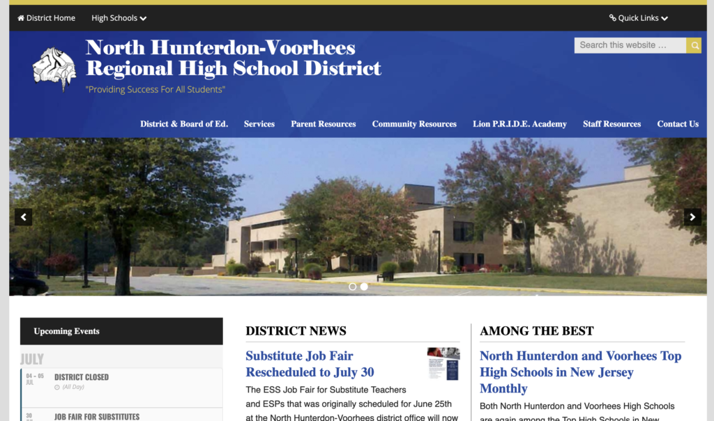 North Hunterdon-Voorhees Regional High School District Websites