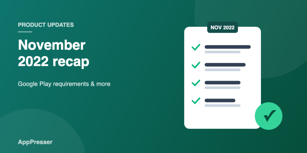 November 2022 release notes checklist