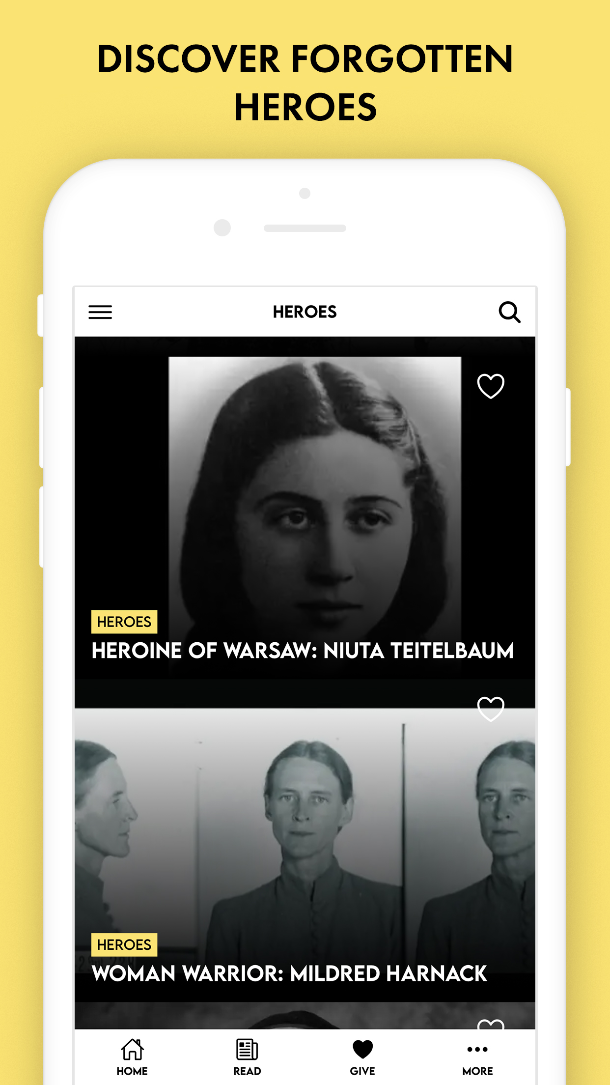 Accidental Talmudist app screenshot: Heroes shares stories of forgotten heroes from Jewish history.