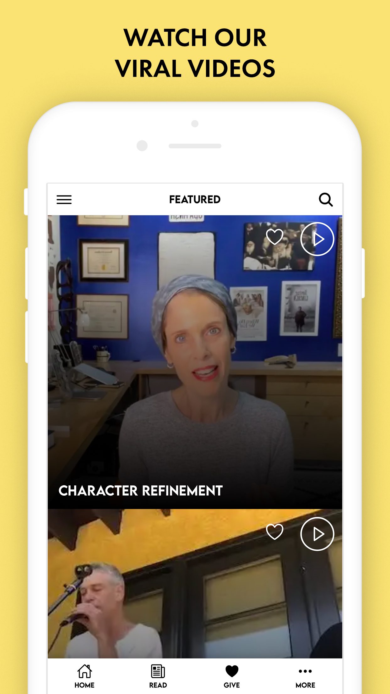 Accidental Talmudist app screenshot: Viral videos bring Accidental Talmudist's most watched clips into the app.