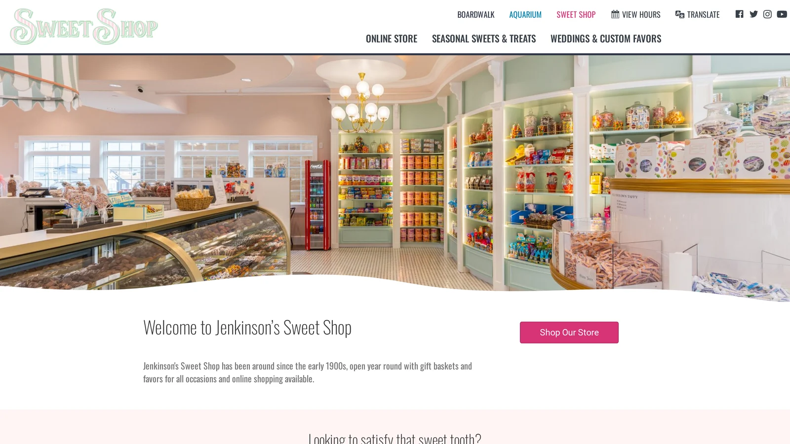 Sweet Shop homepage