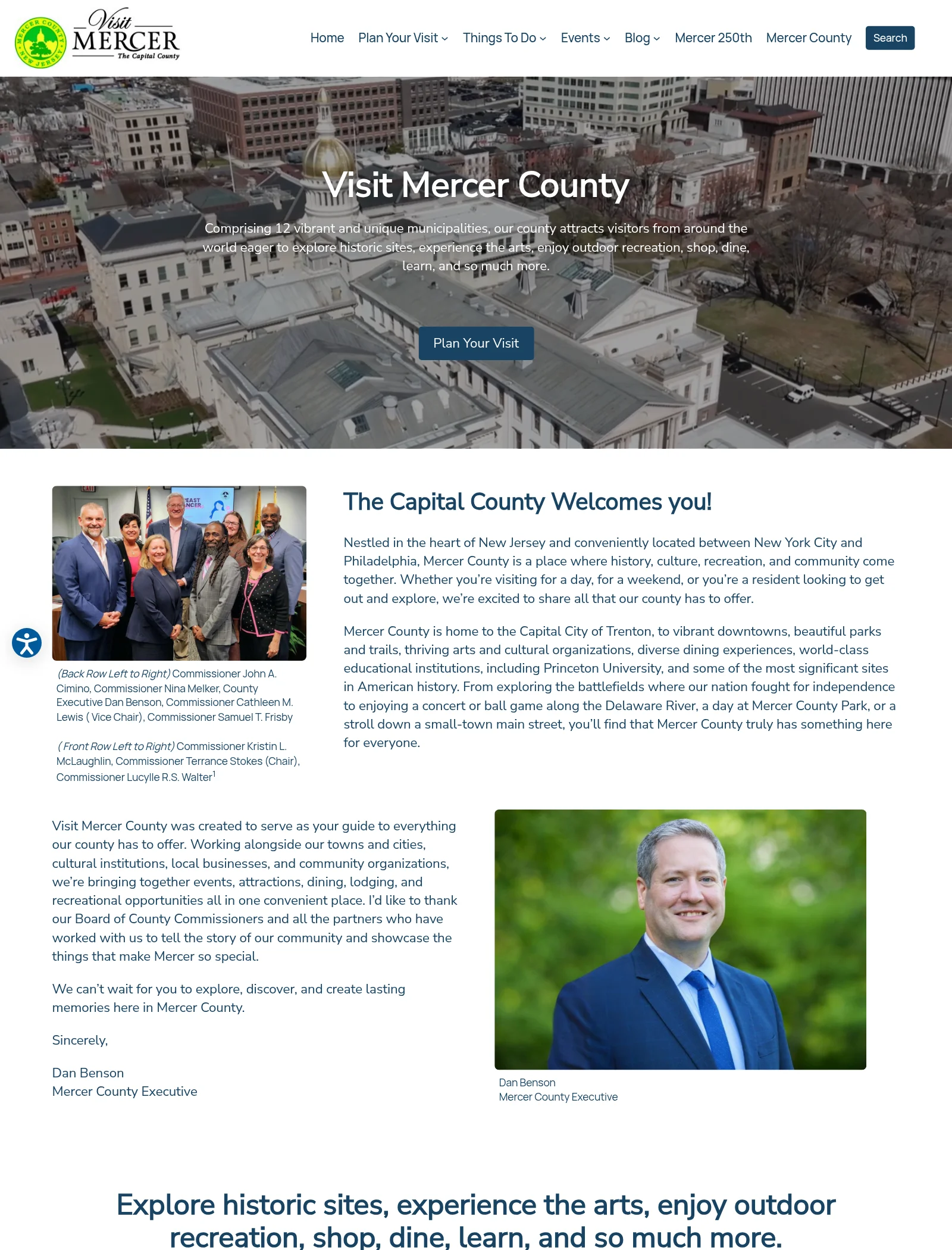 Visit Mercer County homepage from the header down