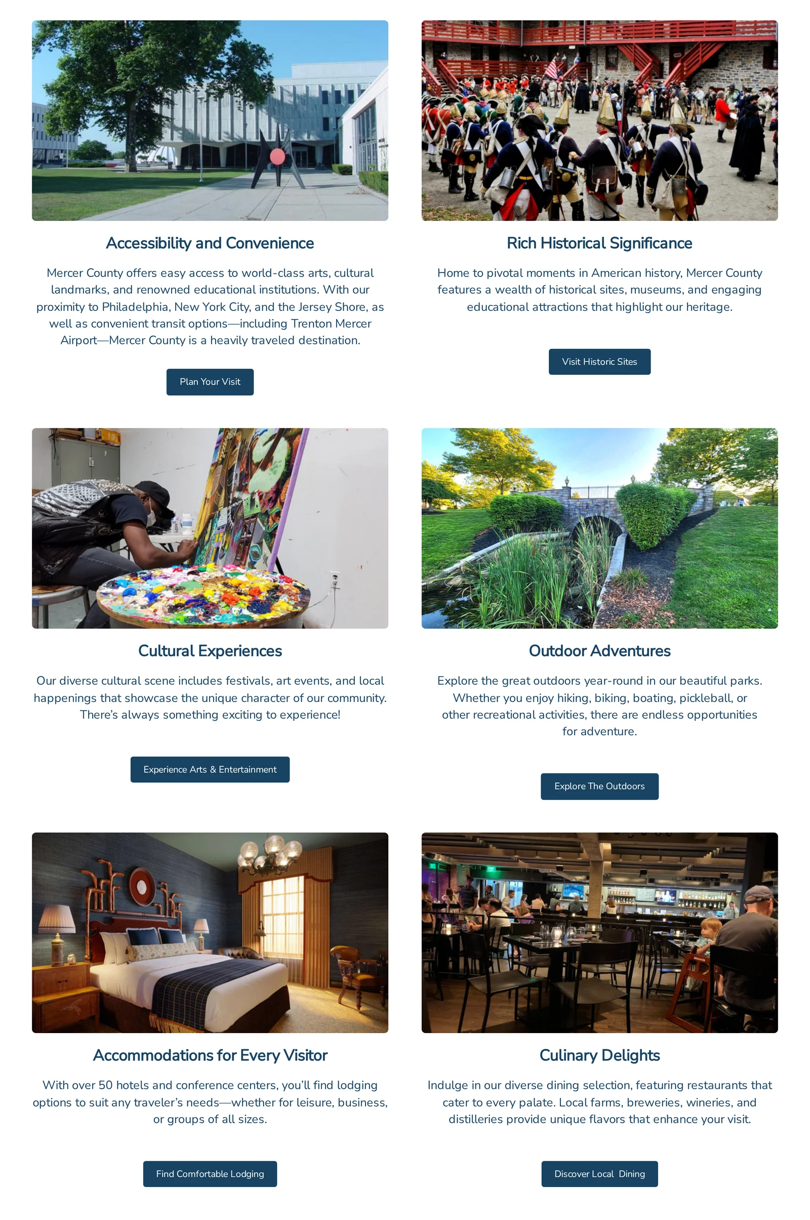 Homepage feature panels