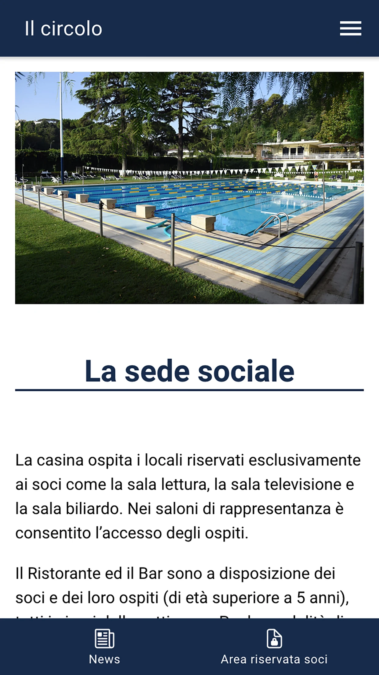CCAniene app screenshot: Club news and updates.
