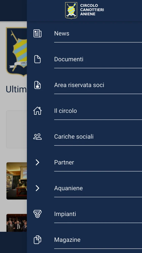 CCAniene app screenshot: The menu leads to each section.