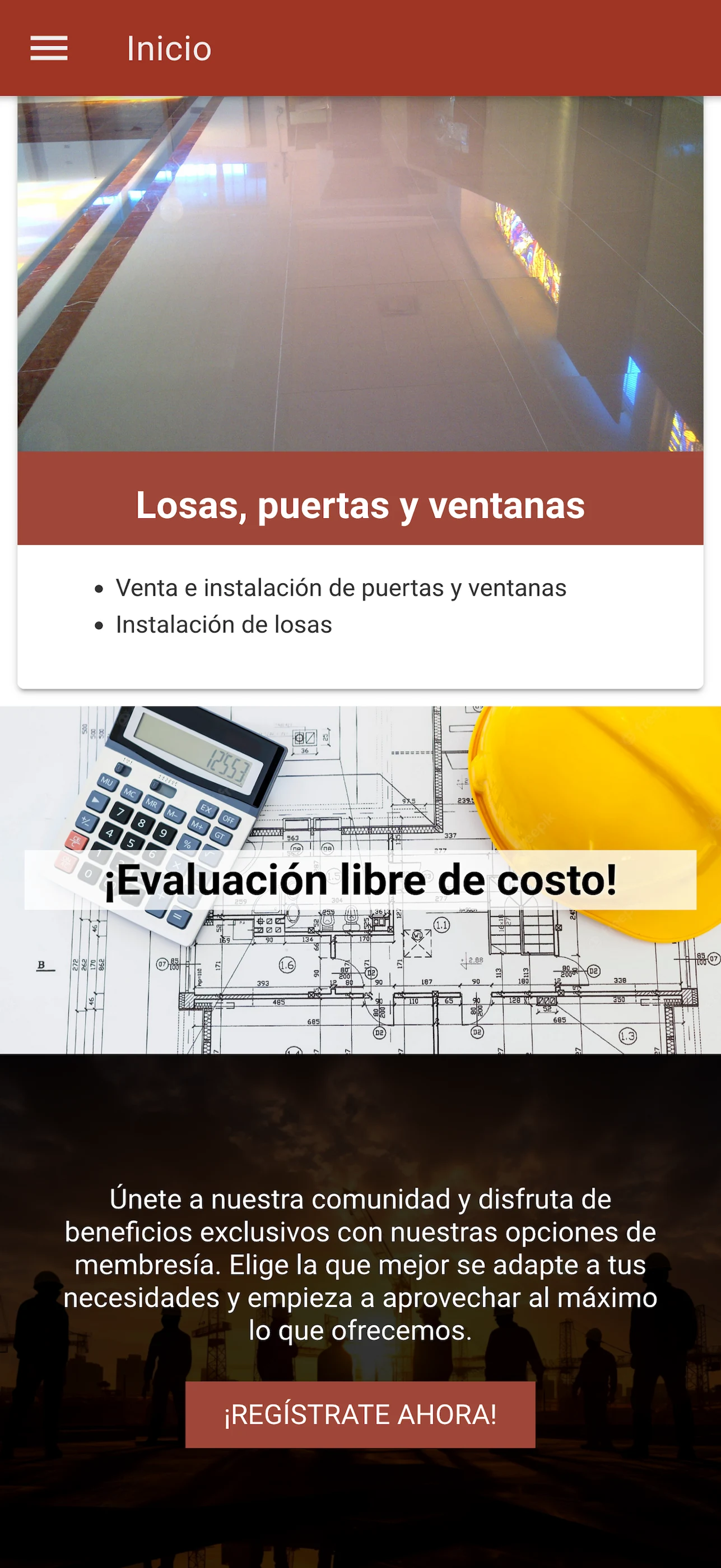CS and Development app screenshot: Maintenance services.