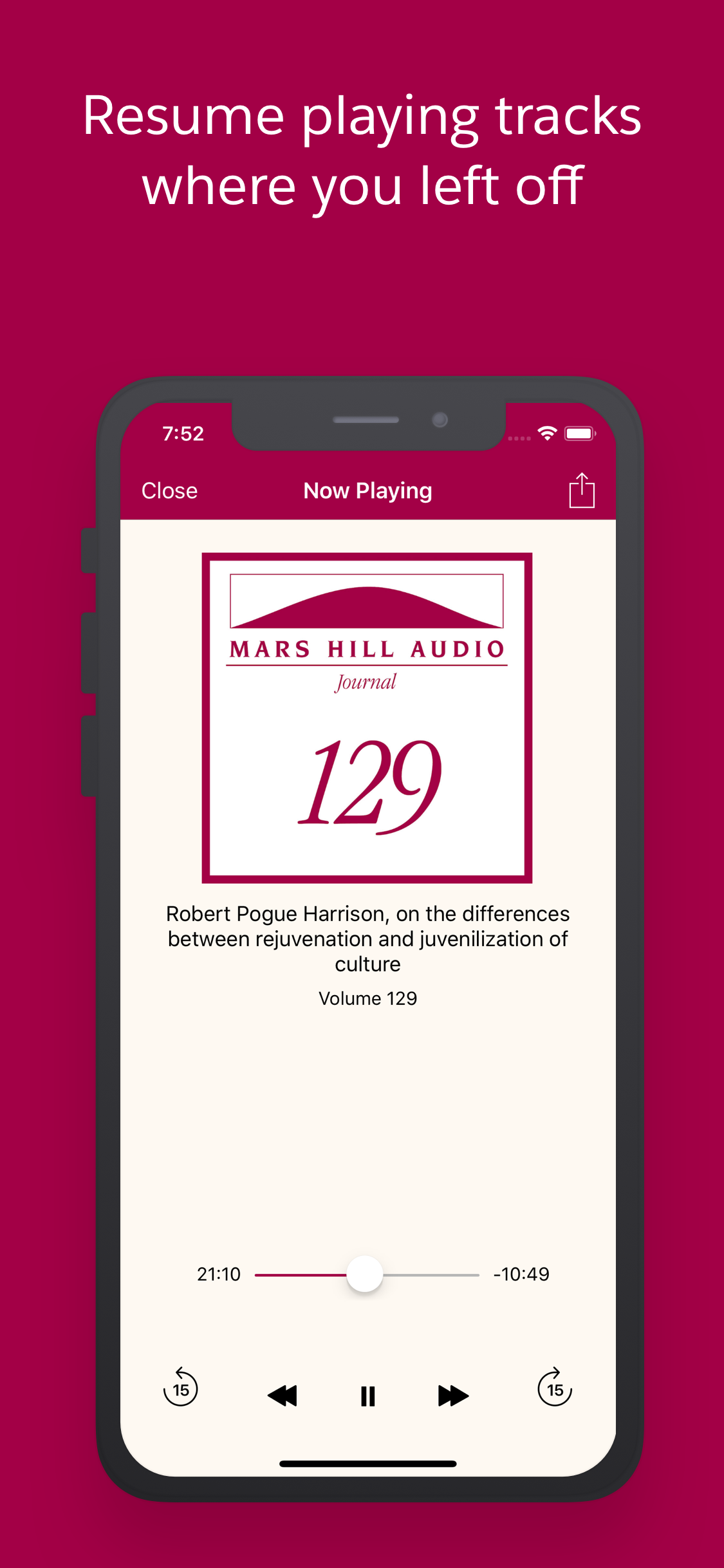 Now Playing in the Mars Hill Audio app for Journal Volume 129