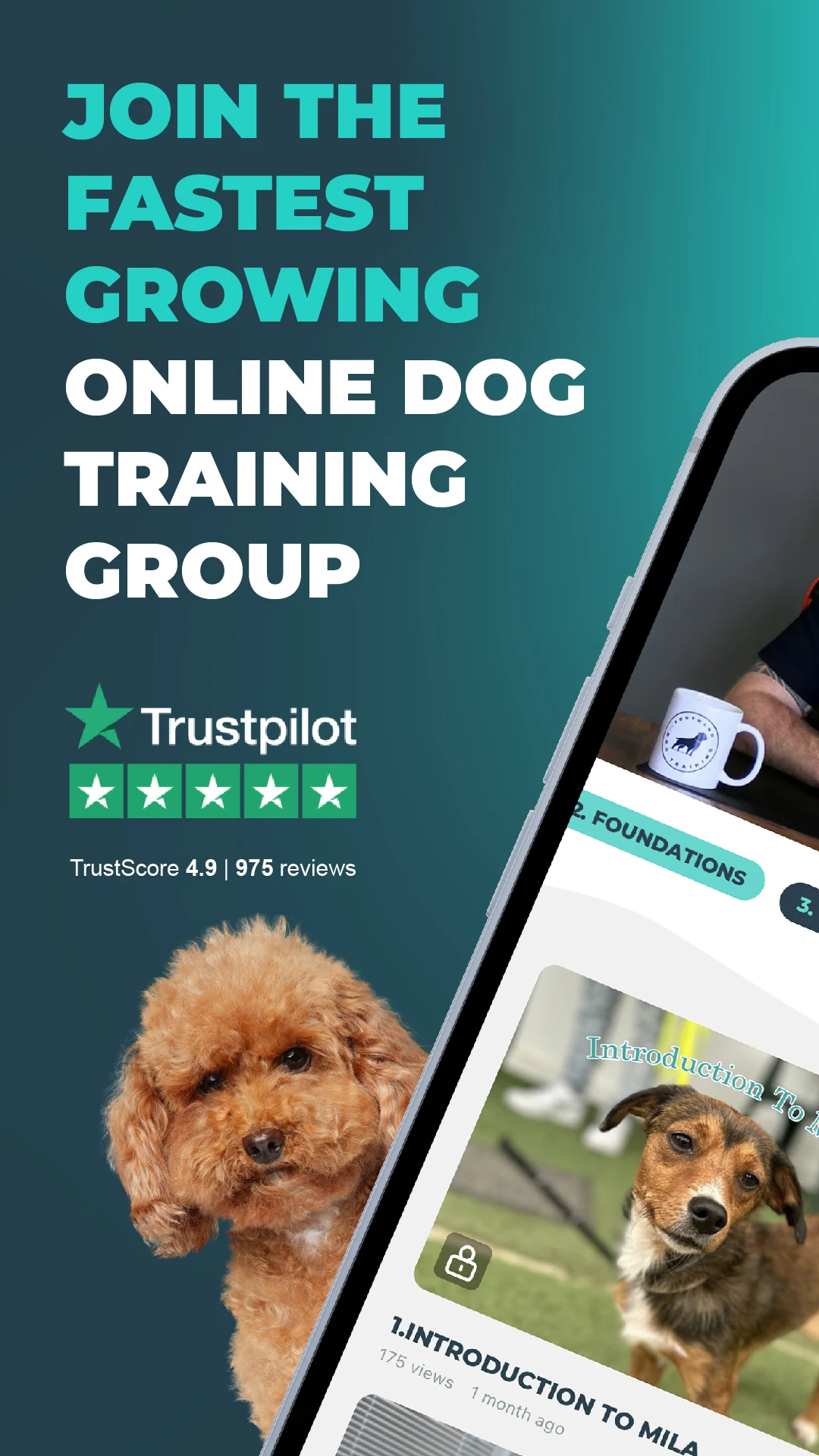 Southend Dog Training app screenshot: Join the fastest growing online dog training group.