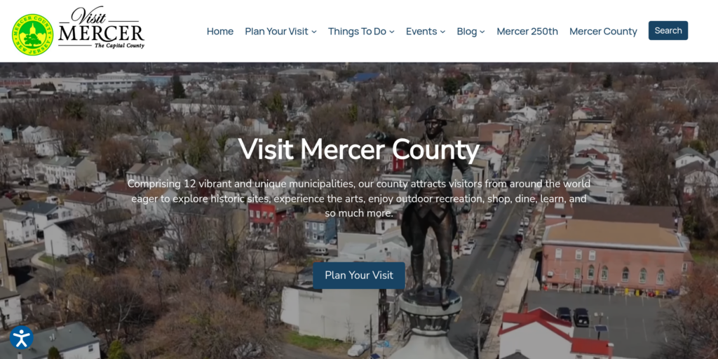 Visit Mercer County tourism website homepage